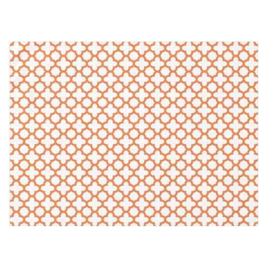 Orange Quatrefoil Muster Tischdecke (Vorderseite (Horizontal))