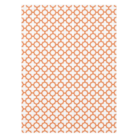Orange Quatrefoil Muster Tischdecke (Vorderseite)