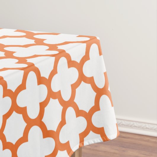 Orange Quatrefoil Muster Tischdecke (Beispiel)