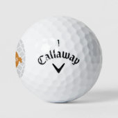Orange Quatrefoil Personalisierte Golfbälle (Logo)