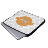 Orange Quatrefolie Personalisiert Laptopschutzhülle (Vorne Knopf)