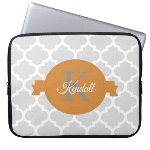 Orange Quatrefolie Personalisiert Laptopschutzhülle