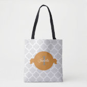 Orange Quatrefolie Personalisiert Totbeutel Tasche (Vorderseite)