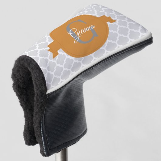Orange Quatrefolie Personalisierter Golf Head Cove Golf Headcover (3/4 Vorderseite)