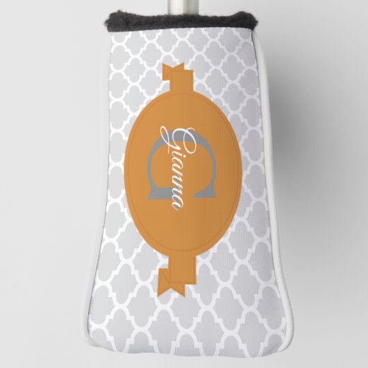 Orange Quatrefolie Personalisierter Golf Head Cove Golf Headcover (Rotieren 90)