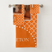 Orange Quatrefolien-Foto-Design Badhandtuch Set (Insitu)