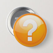 Orange Question Mark Bold Modern Symbol Button (Vorne & Hinten)