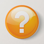Orange Question Mark Bold Modern Symbol Button (Vorderseite)