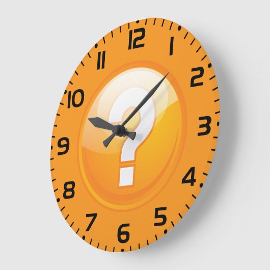 Orange Question Mark Bold Modern Symbol Große Wanduhr (Winkel)