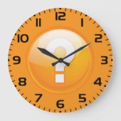 Orange Question Mark Bold Modern Symbol Große Wanduhr (Vorderseite)