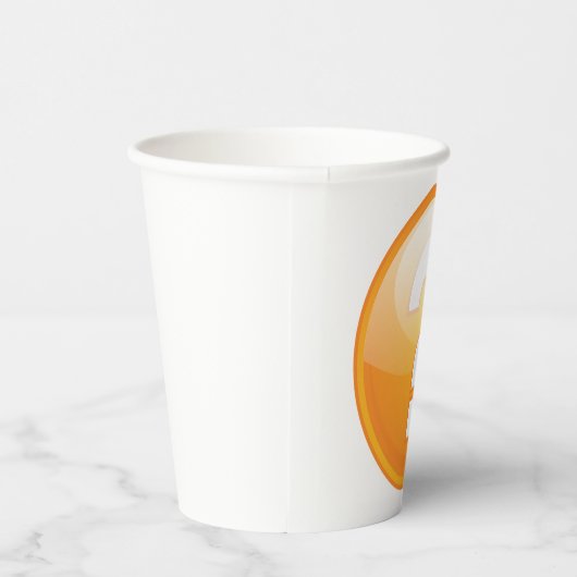 Orange Question Mark Bold Modern Symbol Pappbecher (Rechts)