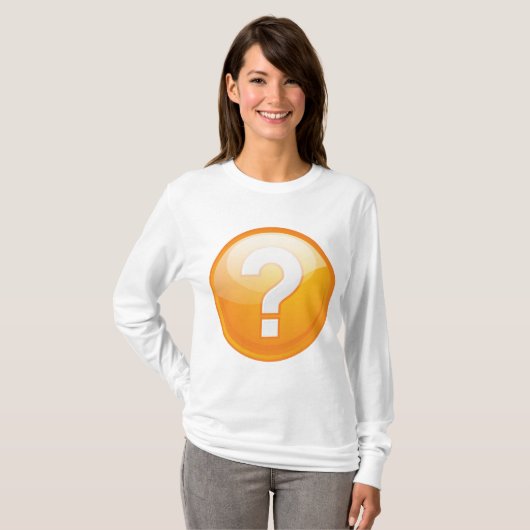 Orange Question Mark Bold Modern Symbol T-Shirt (Vorne ganz)