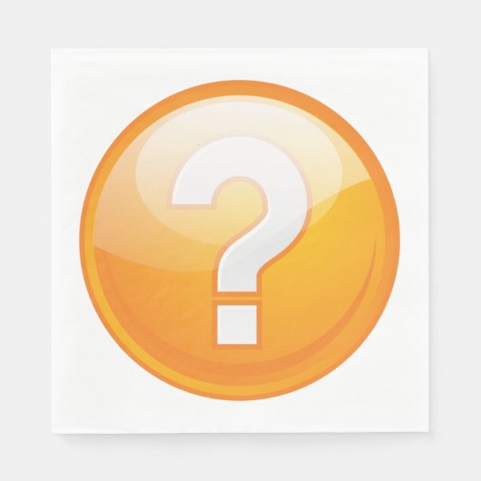 Orange Question Mark Paper Napkins Serviette (Vorderseite)