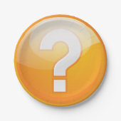 Orange Question Mark Paper-Teller Pappteller (Vorderseite)