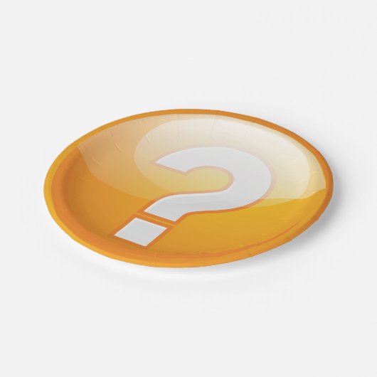 Orange Question Mark Paper-Teller Pappteller (Schrägansicht)