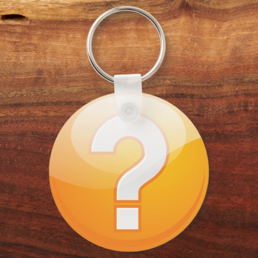 Orange Question Mark Schlüsselanhänger (Vorderseite)
