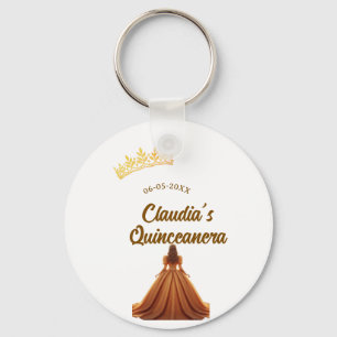 Orange Quinceanera Prinzessinnenkrone Geburtstagsn Schlüsselanhänger