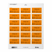 Orange Quirky Hand Drawn Doodles Cowboy Halloween Adressaufkleber (Vorne)