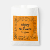 Orange Quirky Hand Drawn Doodles Halloween Geschenktütchen (Vorderseite)