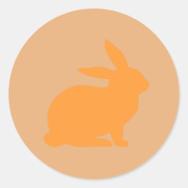 Orange Rabbit Runder Aufkleber
