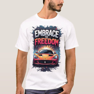 🏁 Orange Racer Umarme Freiheit Splash Art T-Shirt