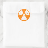 Orange Radioactive Symbol Runder Aufkleber (Tasche)