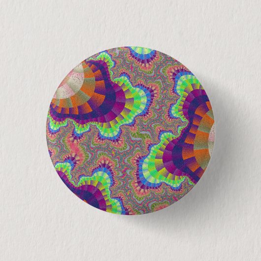 Orange Rainbow Gear Button (Vorderseite)