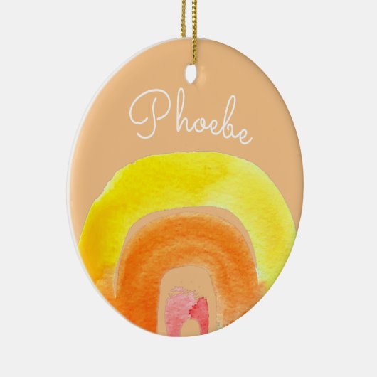 Orange Rainbow Liebe Keramik Ornament (Rechts)