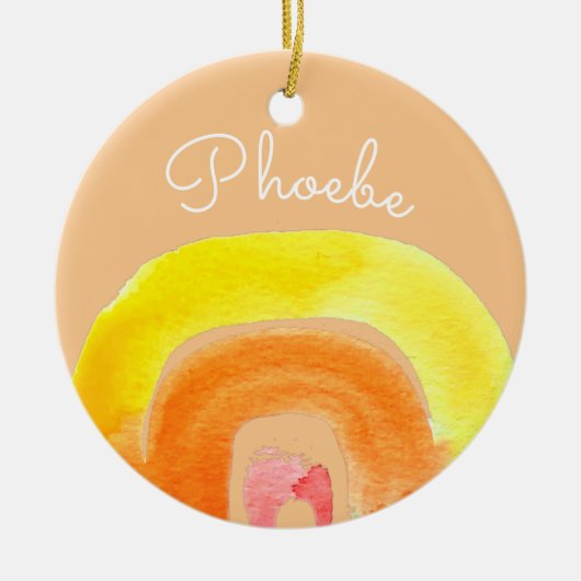 Orange Rainbow Liebe Keramik Ornament (Vorne)