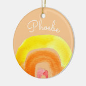 Orange Rainbow Liebe Keramik Ornament (Links)