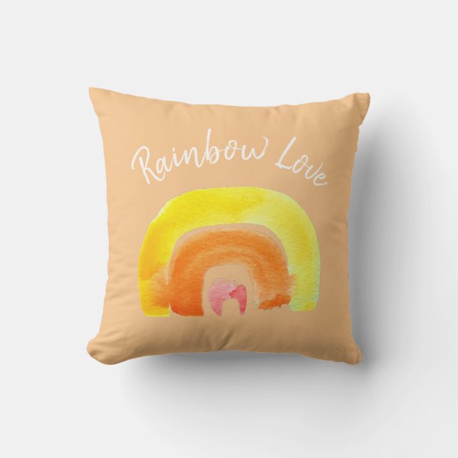 Orange Rainbow Liebe Kissen (Vorderseite)