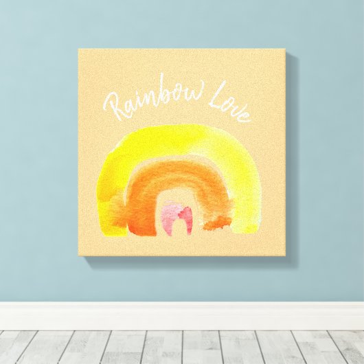 Orange Rainbow Liebe Leinwanddruck (Insitu (Holzboden))