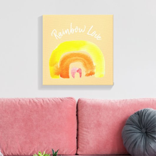 Orange Rainbow Liebe Leinwanddruck (Insitu (Wohnzimmer))