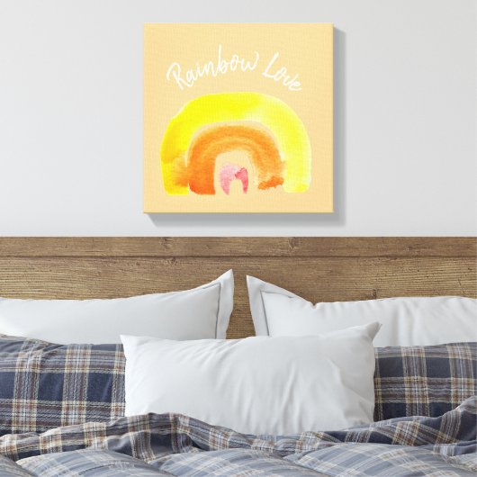 Orange Rainbow Liebe Leinwanddruck (Insitu (Schlafzimmer))