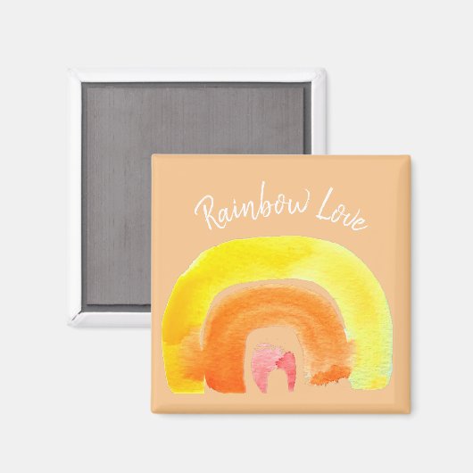 Orange Rainbow Liebe Magnet (Vorderseite/Rückseite)