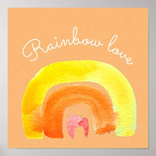 Orange Rainbow Liebe Poster (Vorne)