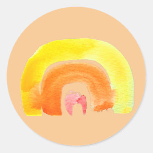 Orange Rainbow Liebe Runder Aufkleber