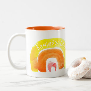 Orange Rainbow Liebe Zweifarbige Tasse