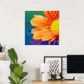 Orange Raindrops Fotoposter Poster (Heimbüro)