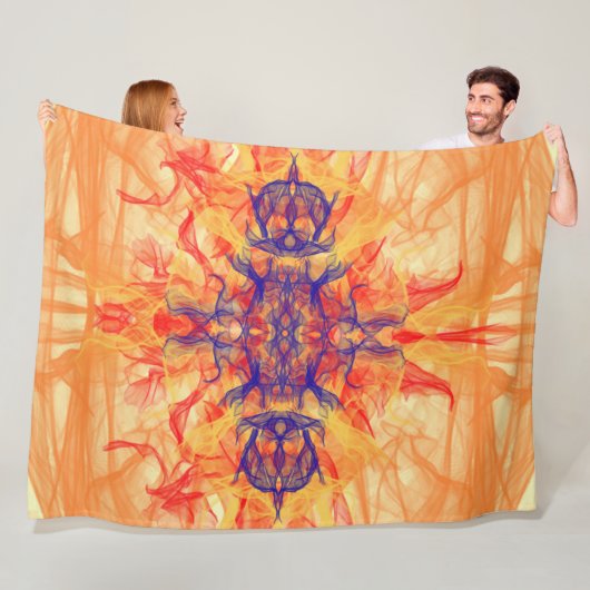 ORANGE RAUCHE - Fraktal Art - Fleece Blanke (Beispiel)