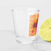 ORANGE RAUCHE - Fraktal Art - Shootglas Schnapsglas (Links)