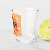 ORANGE RAUCHE - Fraktal Art - Shootglas Schnapsglas (Rechts)