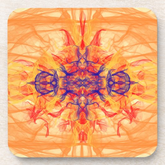 ORANGE RAUCHER - Fraktal Art - Getränkeküste Getränkeuntersetzer (Vorderseite)