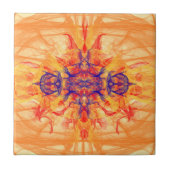 ORANGE RAUCHER - Fraktal Art - Keramik Tile Fliese (Vorderseite)