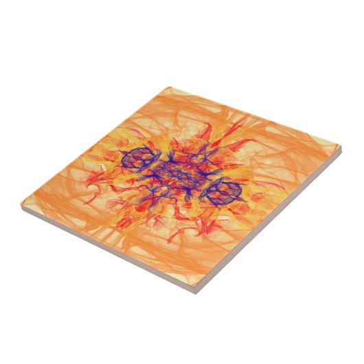 ORANGE RAUCHER - Fraktal Art - Keramik Tile Fliese (Seite)