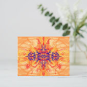ORANGE RAUCHER - Fraktal Art - Postkarte (Stehend Vorderseite)