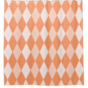 Orange Raute Pastell Mandarine Kleine Diamantform Duschvorhang