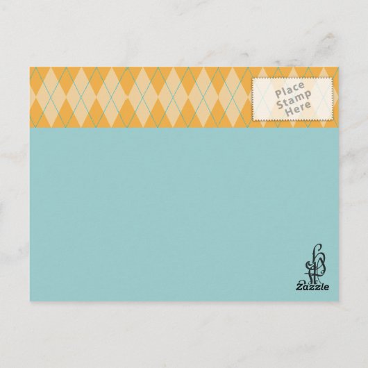 Orange Raute Postkarte (Rückseite)