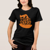 Orange Raven & Skull Coole Halloween bitte Tri-Blend Shirt (Vorderseite)