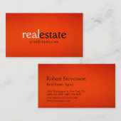 Orange Real Anwesen Agent Business Card Visitenkarte (Vorne/Hinten)